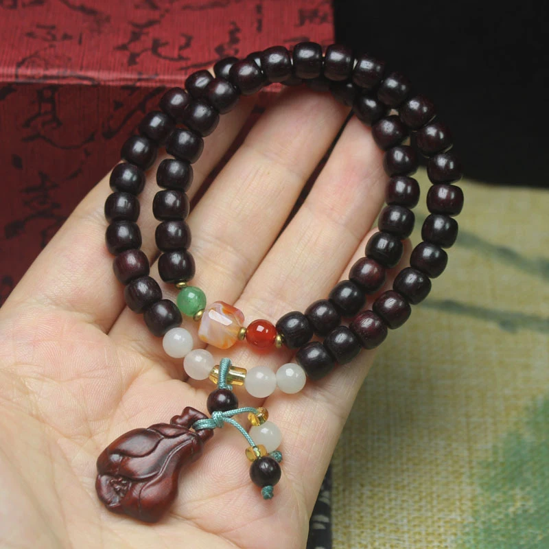 Zambian rosewood and blood sandalwood apple beads double-circle Buddhist bracelet, magnolia flower design, unisex cultural acces
Zambian rosewood and blood sandalwood apple beads double-circle Buddhist bracelet, magnolia flower design, unisex cultural acces