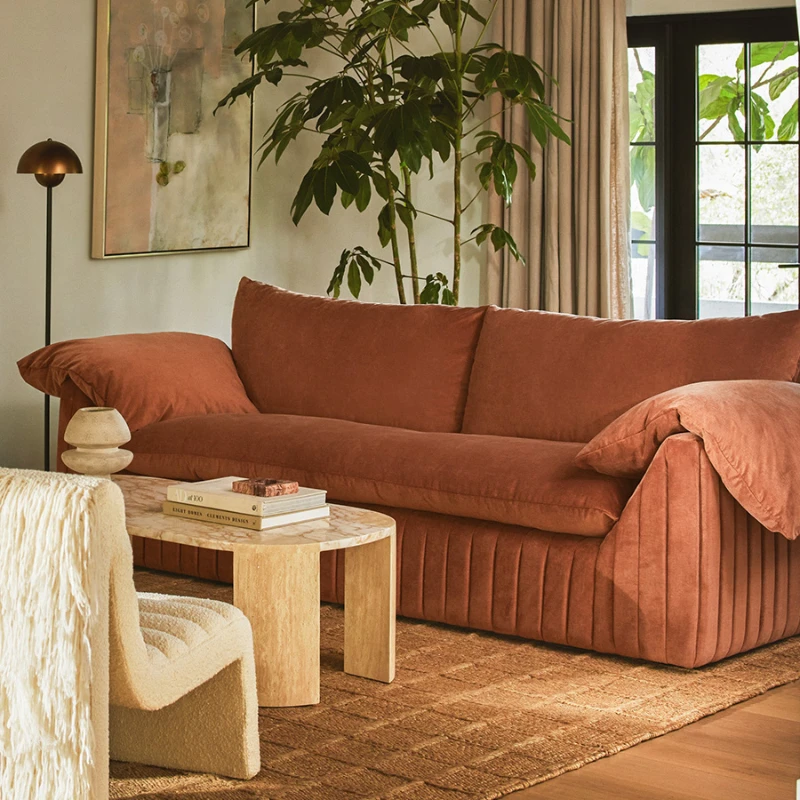 Velvet fabric sofa American small apartment new lazy princess living room solid wood straight row sofa
Velvet fabric sofa American small apartment new lazy princess living room solid wood straight row sofa