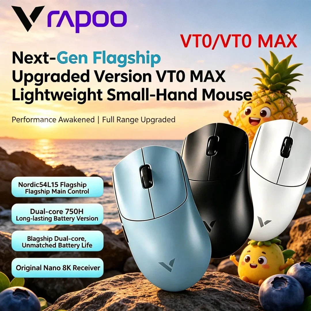 Luxuriant Rapoo VT0 MAX Wireless Gaming Mouse Fitted with PAW3950 PAW3398 Nordic54L15 Chip Dual 8KHz 45000DPI
Luxuriant Rapoo VT0 MAX Wireless Gaming Mouse Fitted with PAW3950 PAW3398 Nordic54L15 Chip Dual 8KHz 45000DPI