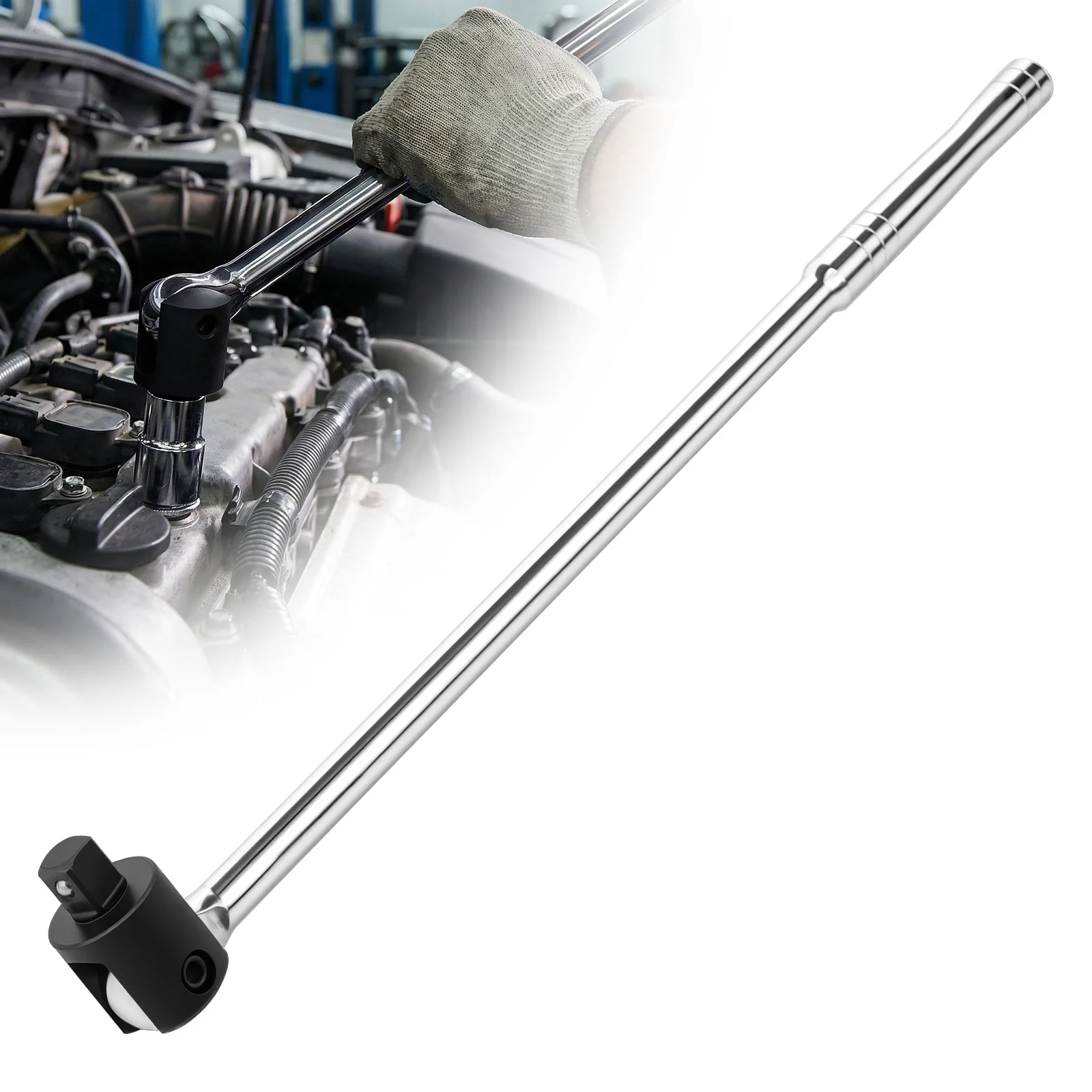 1/2 Inch Drive Breaker Bar 19.3'' Chrome Vanadium Steel Flex Head Breakers Bars 240° Rotatable Drive Breaker Bar Wrench Socket
1/2 Inch Drive Breaker Bar 19.3'' Chrome Vanadium Steel Flex Head Breakers Bars 240° Rotatable Drive Breaker Bar Wrench Socket