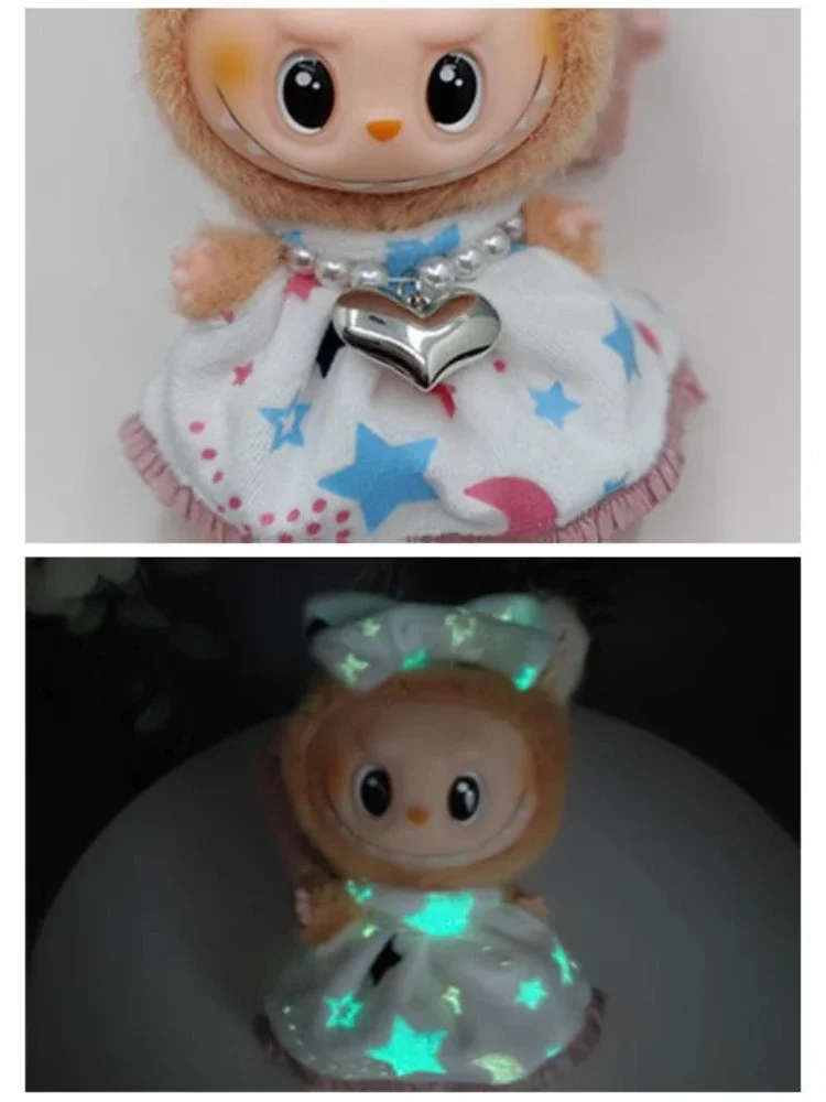 17CM Labubu Luminous Skirt Clothes Pajamas Bow Outfit Fashion Overalls Set Party Doll Clothes Blind Box Doll Accessories
17CM Labubu Luminous Skirt Clothes Pajamas Bow Outfit Fashion Overalls Set Party Doll Clothes Blind Box Doll Accessories