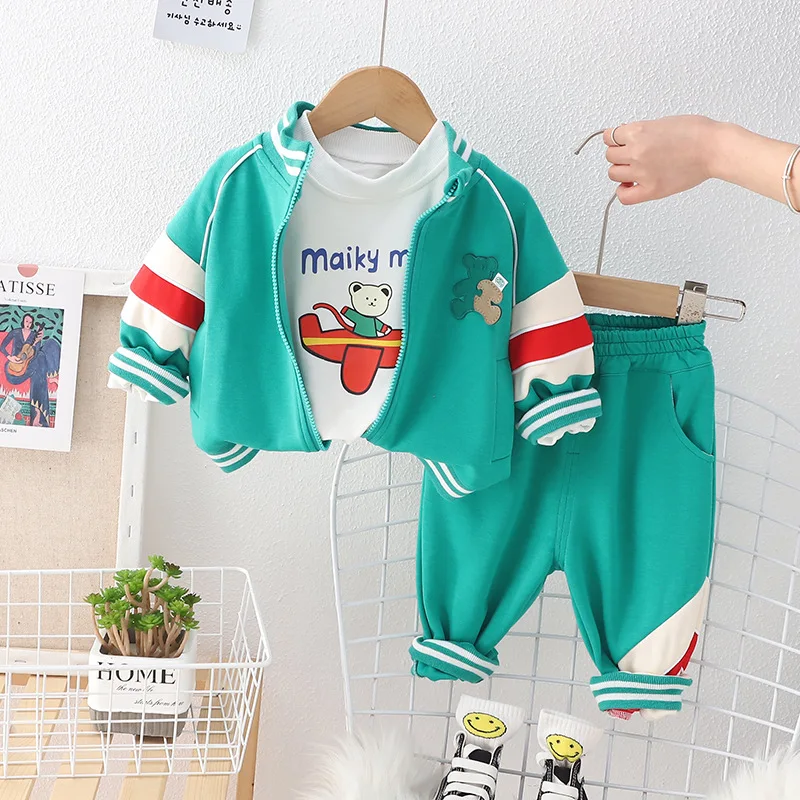 Boys Spring Autumn Suit 2023 New Baby Children's Sports Wear Girls Cardigan Zipper Jacket Outwear+Cotton Top+Pants 3pcs Kids Set
Boys Spring Autumn Suit 2023 New Baby Children's Sports Wear Girls Cardigan Zipper Jacket Outwear+Cotton Top+Pants 3pcs Kids Set