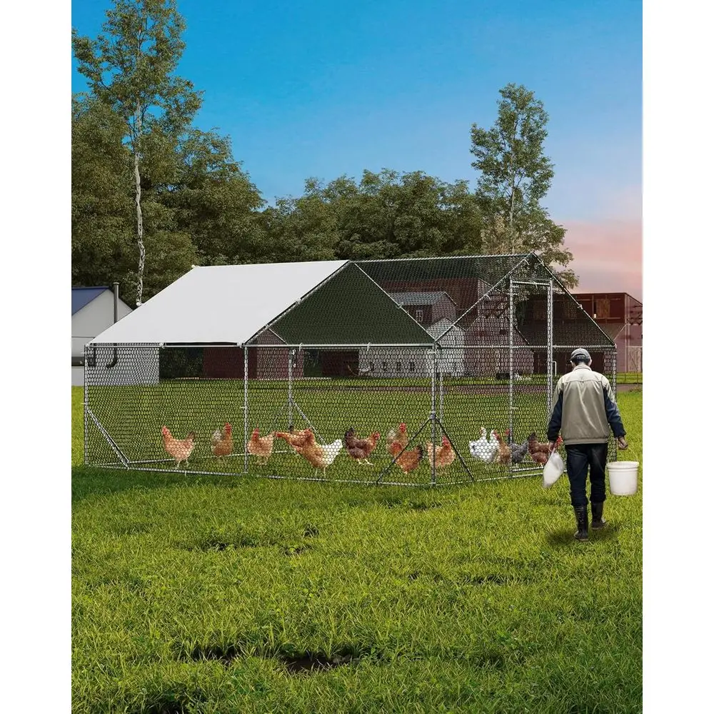 Walk-in Outdoor Chicken Coop for 10-20 Chickens, Metal Run with Anti-UV Cover and Waterproof, Suitable for Backyard, Farm, Yard
Walk-in Outdoor Chicken Coop for 10-20 Chickens, Metal Run with Anti-UV Cover and Waterproof, Suitable for Backyard, Farm, Yard