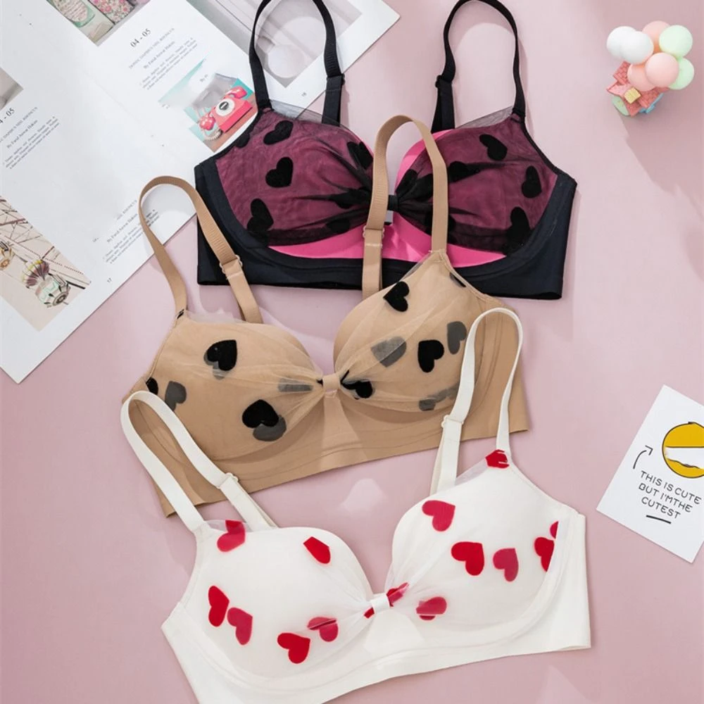 Sweet Mesh Bow Wireless Deep V Bra Heart Anti-sagging Push Up Underwear Gathered Breasts Lingerie Seamless Bra Daily
Sweet Mesh Bow Wireless Deep V Bra Heart Anti-sagging Push Up Underwear Gathered Breasts Lingerie Seamless Bra Daily