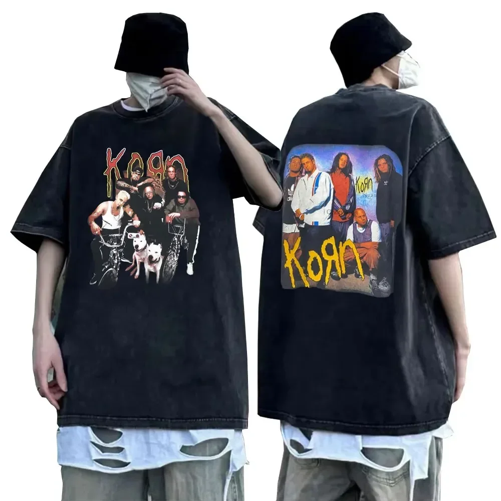 Washed Vintage Men Women Casual Oversized T-shirt Retro Rock Band Korn Graphic Tshirt Male Gothic Short Sleeve Tees Streetwear
Washed Vintage Men Women Casual Oversized T-shirt Retro Rock Band Korn Graphic Tshirt Male Gothic Short Sleeve Tees Streetwear