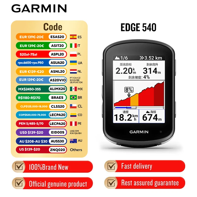 Garmin Edge 540 Cycling Outdoor Map Navigation Mountain Road Bike Odometer Waterproof Cycling Holiday Gift
Garmin Edge 540 Cycling Outdoor Map Navigation Mountain Road Bike Odometer Waterproof Cycling Holiday Gift