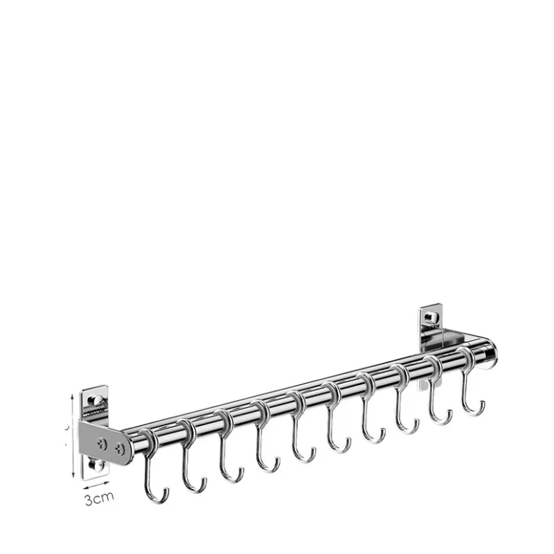 304 stainless steel kitchen hook non-punching rod wall hanging spatula spoon knife holder lid rack
304 stainless steel kitchen hook non-punching rod wall hanging spatula spoon knife holder lid rack