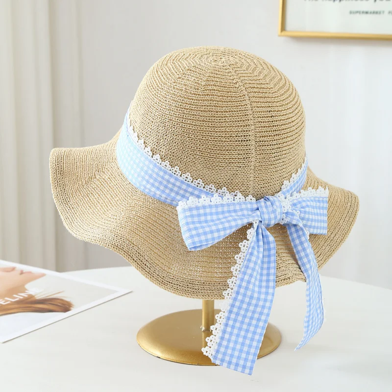 New wavy bow summer straw hat adult women, face-slimming style,-shading and-protective sunhat
New wavy bow summer straw hat adult women, face-slimming style,-shading and-protective sunhat