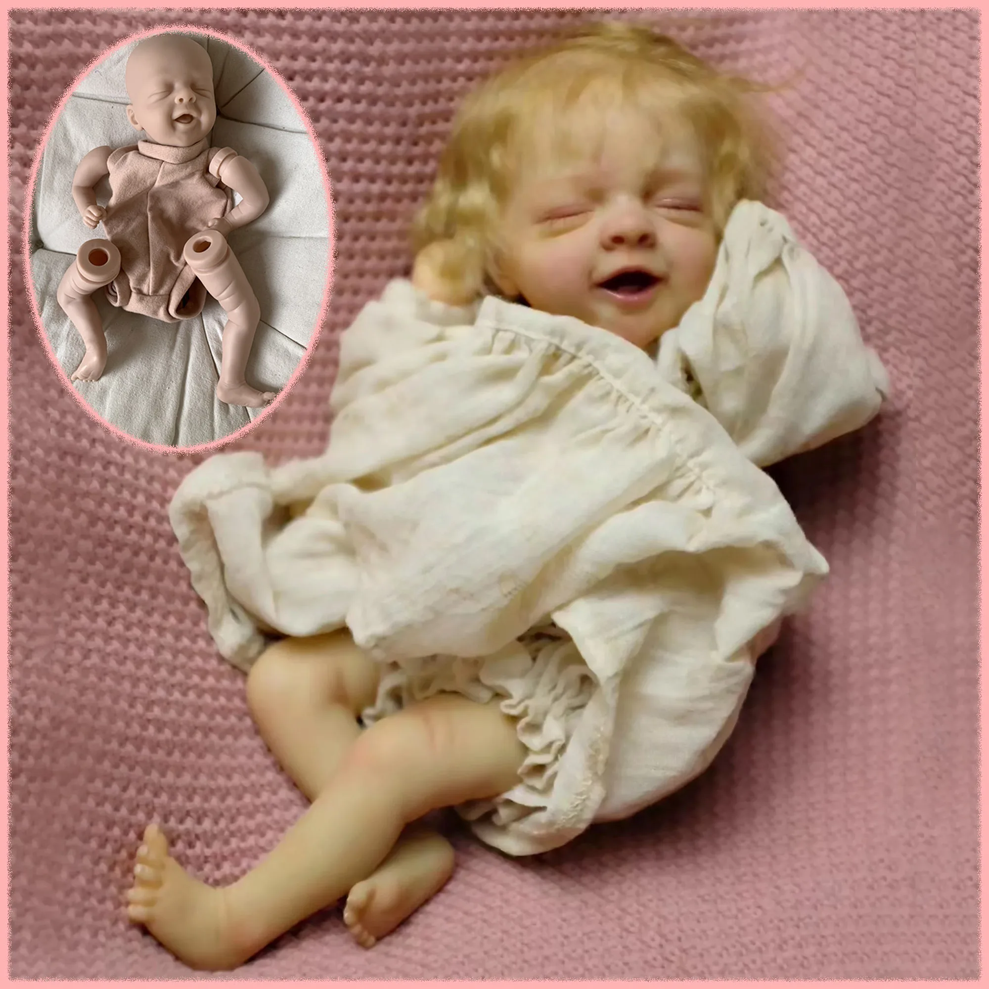 10inch Salia Sleeping Reborn Doll Kit with Signature Unfinished Unpainted Lifelike Mini Blank DIY Doll Parts With Cloth Body
10inch Salia Sleeping Reborn Doll Kit with Signature Unfinished Unpainted Lifelike Mini Blank DIY Doll Parts With Cloth Body