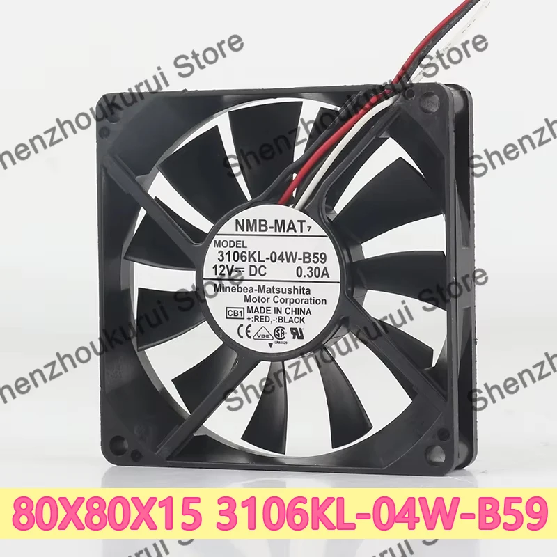 Original NMB 8CM 3106KL-04W-B59 12V 0.30A 8015 High air volume 80X80X15MM ultra-thin silent three-wire cooling fan
Original NMB 8CM 3106KL-04W-B59 12V 0.30A 8015 High air volume 80X80X15MM ultra-thin silent three-wire cooling fan