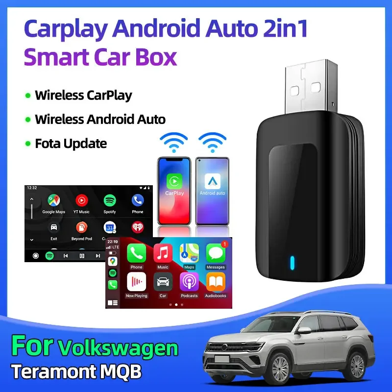 Для Volkswagen Teramont MQB Smart Box автомобильный интерфейс Bluetooth беспроводной адаптер Plug and Play Wi-Fi быстрое подключение Smart Dongle 2in1
Для Volkswagen Teramont MQB Smart Box автомобильный интерфейс Bluetooth беспроводной адаптер Plug and Play Wi-Fi быстрое подключение Smart Dongle 2in1