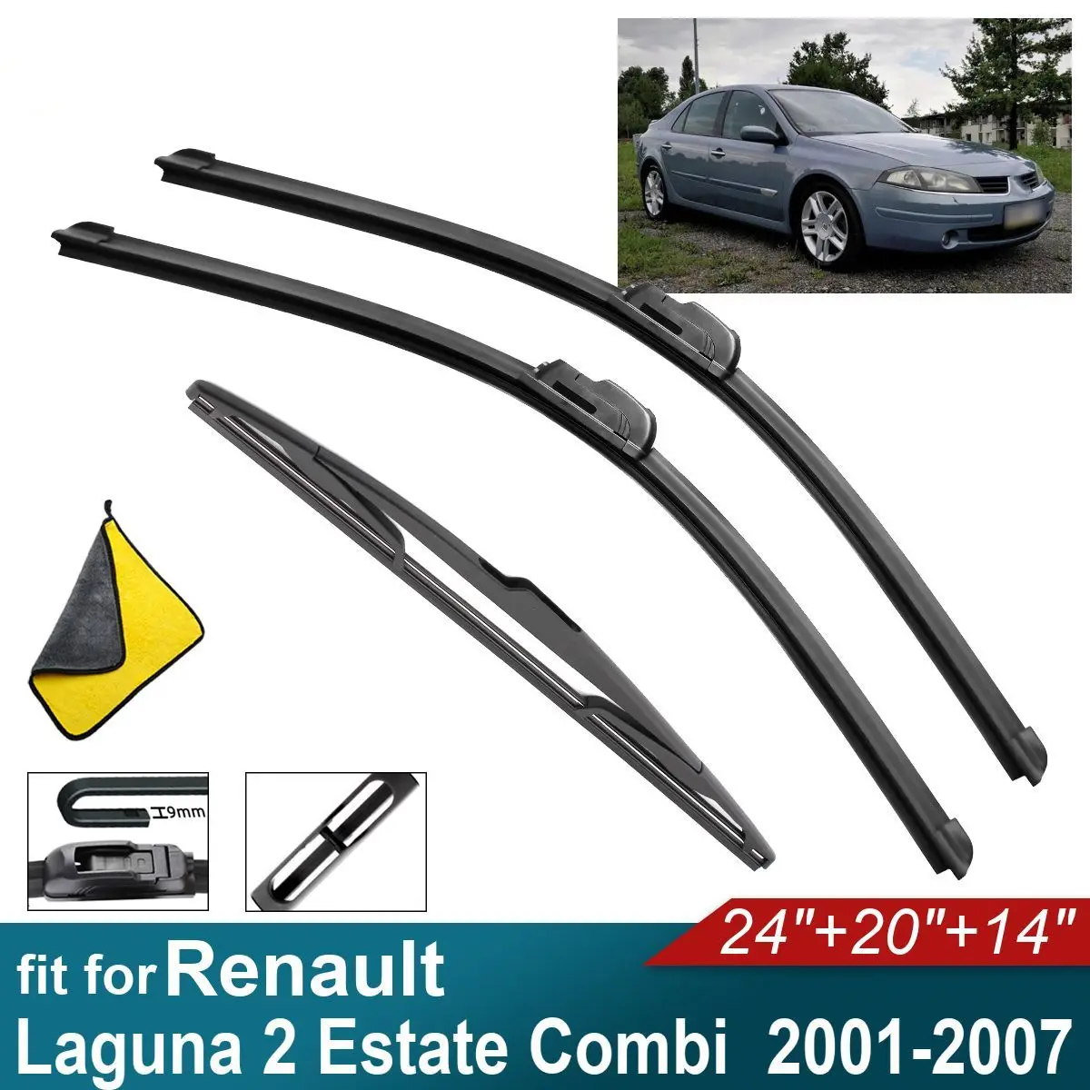 Car Windshield Wiper Blades Fit For Renault Laguna 2 Estate Combi Rear Wiper Blades Soft Rubber Auto Front Windscreen
Car Windshield Wiper Blades Fit For Renault Laguna 2 Estate Combi Rear Wiper Blades Soft Rubber Auto Front Windscreen