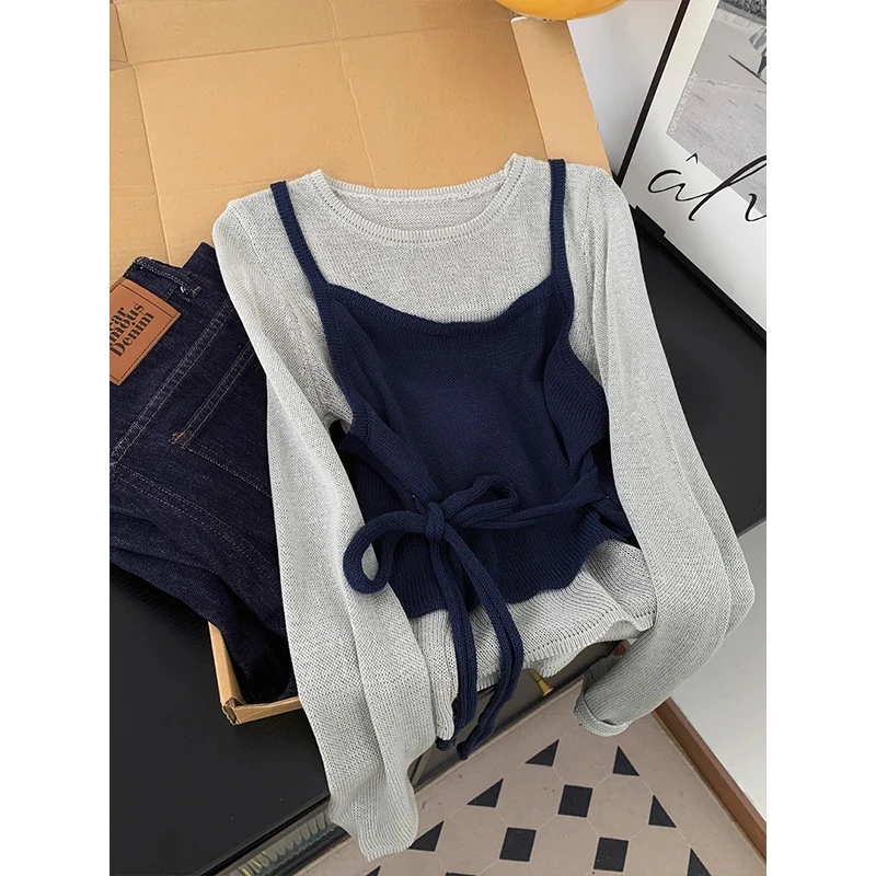 Ранняя осень, шикарный вязаный свитер, женский модный длинный свеч-топ с завязкой на талии и галстуком-бабочкой, цветной дизайн
Ранняя осень, шикарный вязаный свитер, женский модный длинный свеч-топ с завязкой на талии и галстуком-бабочкой, цветной дизайн