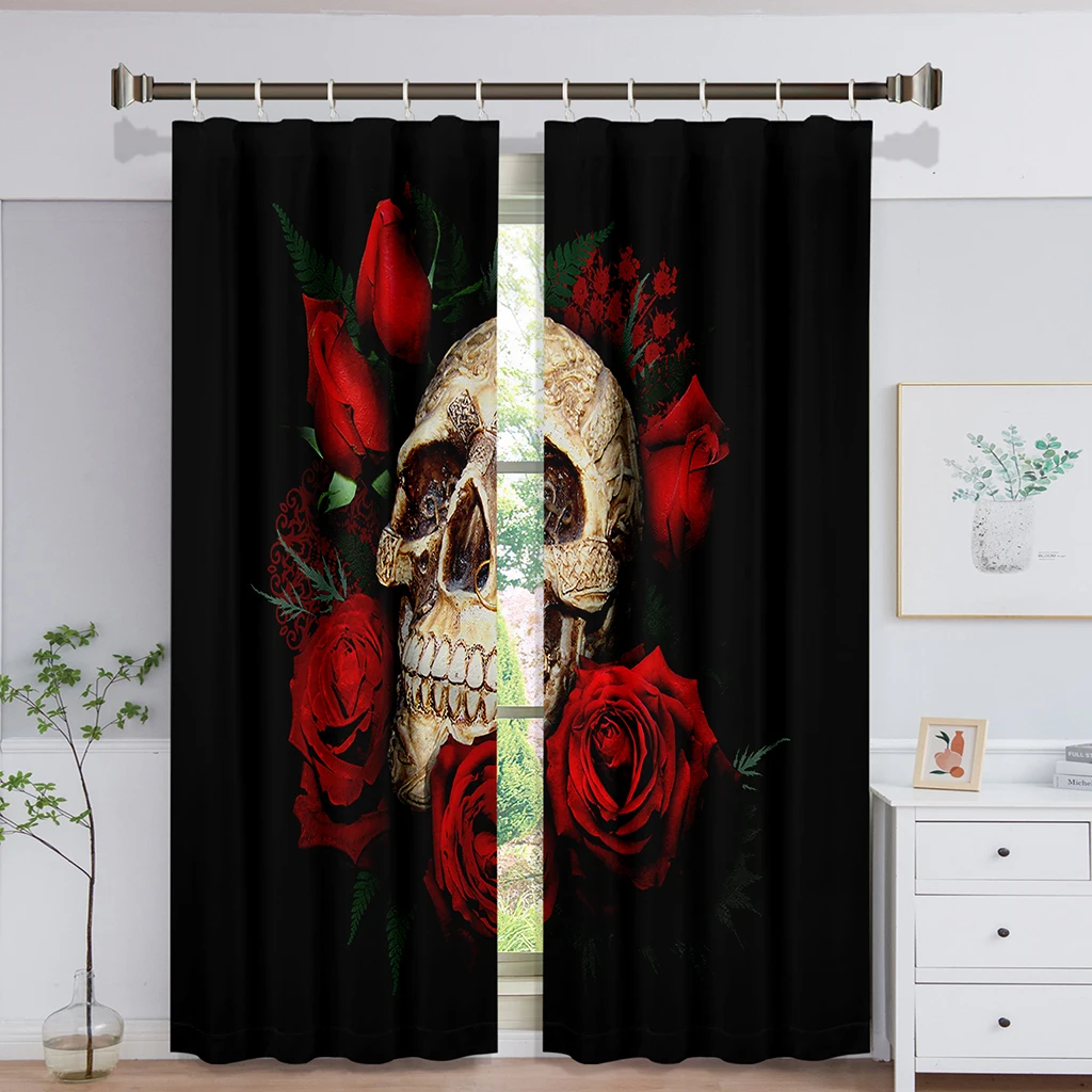 Ready-made Luxury Skull Sunshade Thin Window Curtains For Kids Bedroom Living Room Bathroom Kicthen Door Hall Home Decor 2Pieces
Ready-made Luxury Skull Sunshade Thin Window Curtains For Kids Bedroom Living Room Bathroom Kicthen Door Hall Home Decor 2Pieces