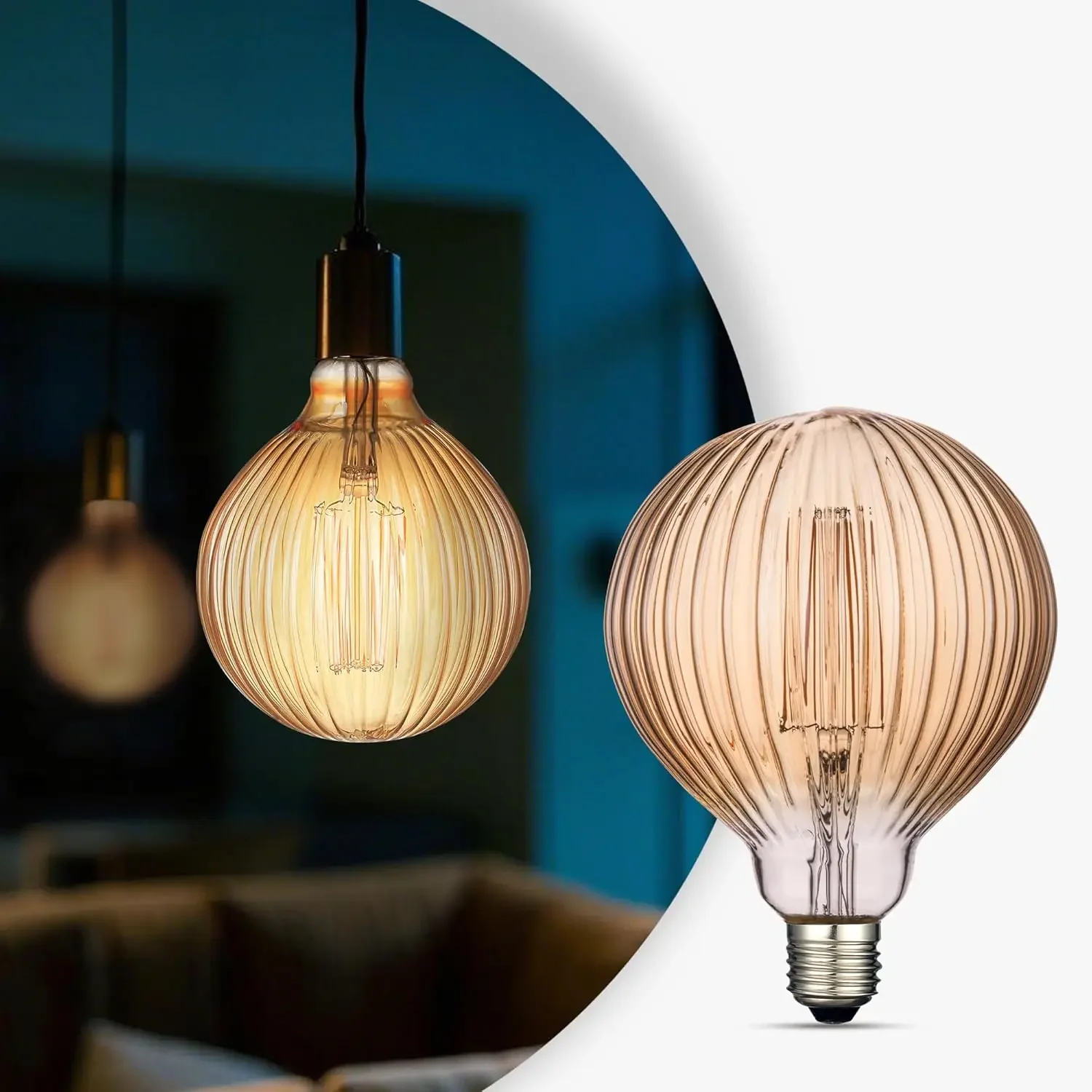 Dimmable 4W G125 Edison LED Bulb, 2200K Warm Amber, E26 Base, 1 Pack
Dimmable 4W G125 Edison LED Bulb, 2200K Warm Amber, E26 Base, 1 Pack
