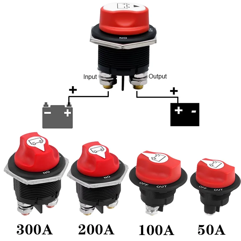 DC 32V Car Battery Switch Disconnecter 50A 100A 200A 300A Power-off Switch Rotary Disconnect Power Isolator Auto Accessories
DC 32V Car Battery Switch Disconnecter 50A 100A 200A 300A Power-off Switch Rotary Disconnect Power Isolator Auto Accessories