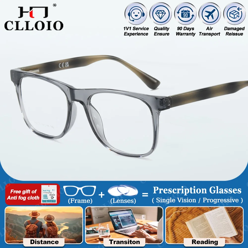 CLLOIO Fashion Large Frame Optical Prescription Glasses Men Square Photochromic Eyeware Blue Light Filter Progressive Eyeglasses
CLLOIO Fashion Large Frame Optical Prescription Glasses Men Square Photochromic Eyeware Blue Light Filter Progressive Eyeglasses