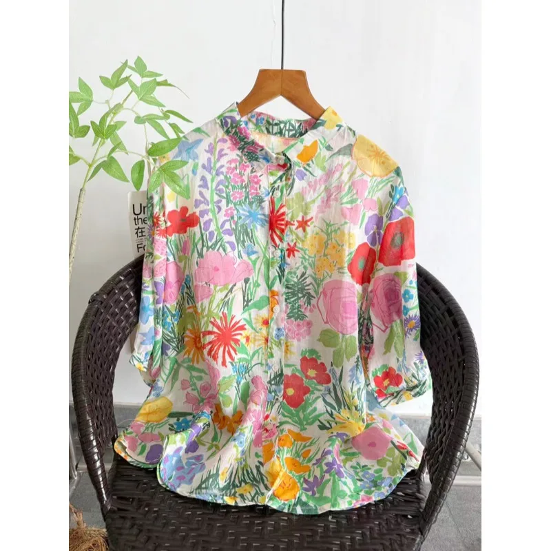 High-End Women's Printed Shirt Jacket Breathable Short Sleeve Summer New Arrival Comfortable Fashionable Large Size Top
High-End Women's Printed Shirt Jacket Breathable Short Sleeve Summer New Arrival Comfortable Fashionable Large Size Top