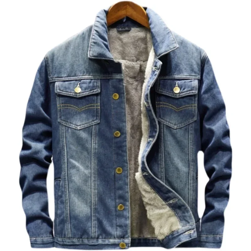 Denim Coat Men Thick Jackets Warm Coats Turn Down Collar Full Sleeve Single Breasted Simple Casual Loose Jacket Winter
Denim Coat Men Thick Jackets Warm Coats Turn Down Collar Full Sleeve Single Breasted Simple Casual Loose Jacket Winter