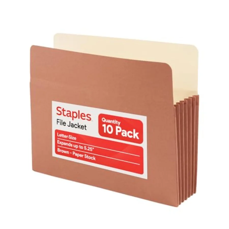 Reinforced File Pockets Letter Size Expands Up to 5.25" Heavy‑Duty Brown Accordion Folders with Strong Gussets 10/Pack
Reinforced File Pockets Letter Size Expands Up to 5.25" Heavy‑Duty Brown Accordion Folders with Strong Gussets 10/Pack