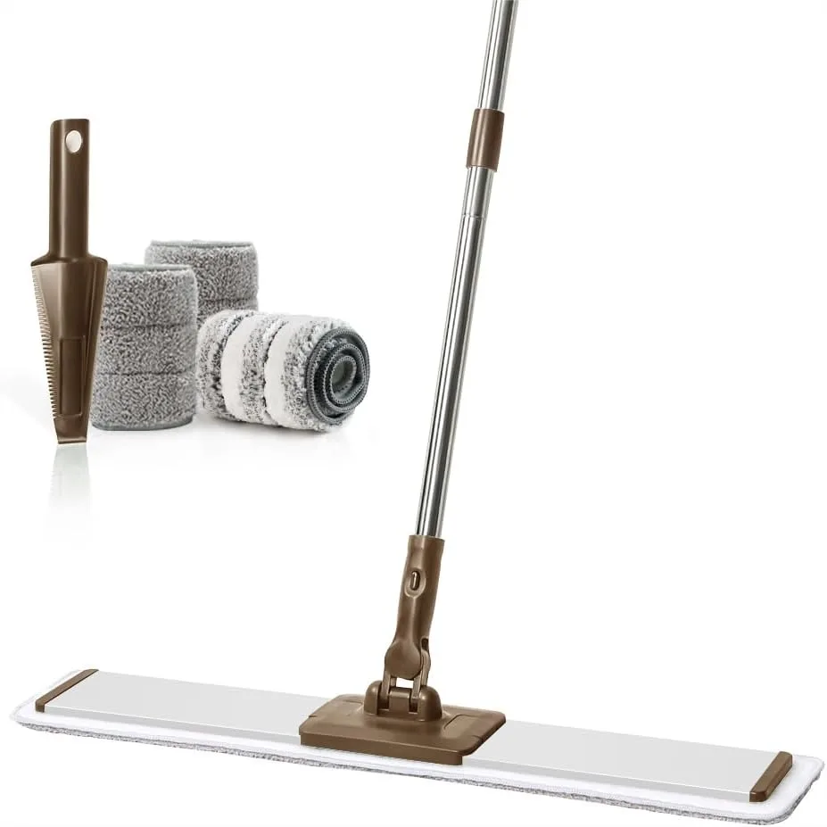 Commercial Flat Microfiber Floor Mop Cleaning System 24" Wet Dry and Dust Hardwood with 4 Washable Pads, Stainless Steel Handle,
Commercial Flat Microfiber Floor Mop Cleaning System 24" Wet Dry and Dust Hardwood with 4 Washable Pads, Stainless Steel Handle,