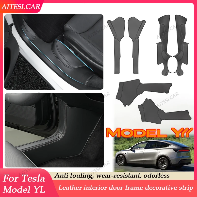 For Tesla ModelYL Launch2026 Leather Front Rear Door Sill Protector Threshold Strip Anti-kick Guard Panel Strips Mat Accessories
For Tesla ModelYL Launch2026 Leather Front Rear Door Sill Protector Threshold Strip Anti-kick Guard Panel Strips Mat Accessories