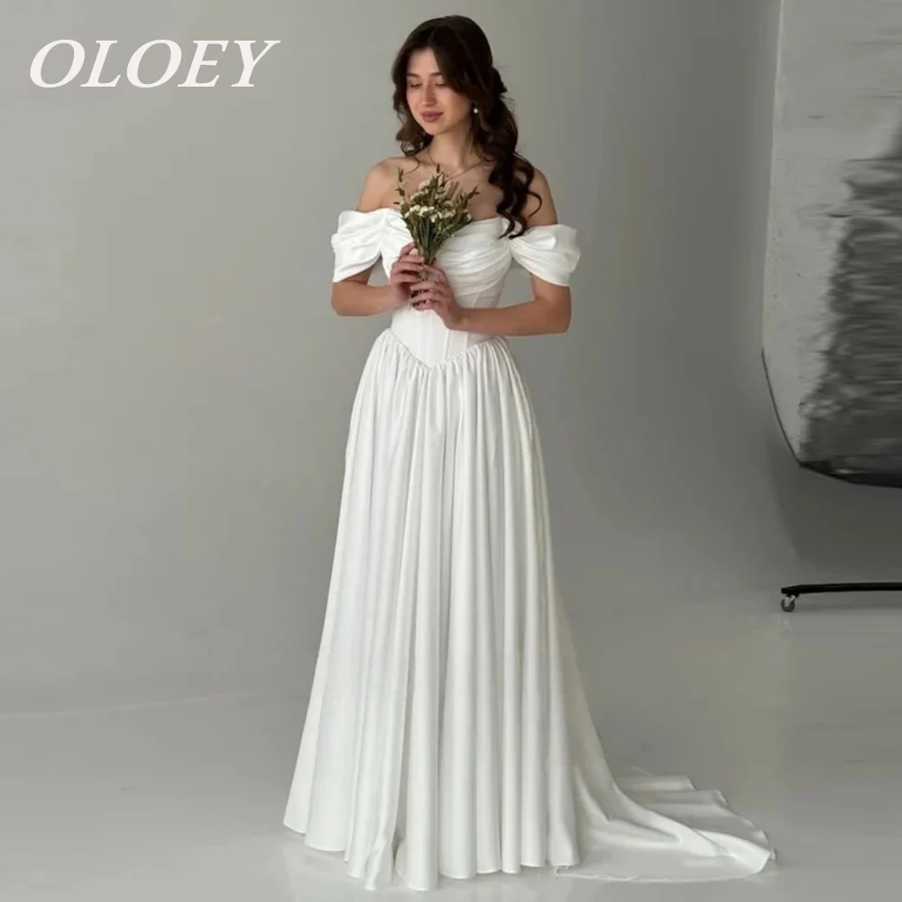 OLOEY Elegant A Line Wedding Dress Off The Shoulder Cap Sleeves Bridal Gown Customized Sweep Train Lace-up Back
OLOEY Elegant A Line Wedding Dress Off The Shoulder Cap Sleeves Bridal Gown Customized Sweep Train Lace-up Back