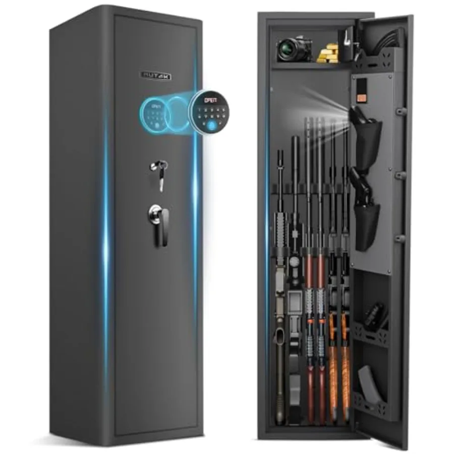 Home rifle and pistol safe: steel biometric gun safe with digital keypad, black finish, adjustable shelves, no assembly require
Home rifle and pistol safe: steel biometric gun safe with digital keypad, black finish, adjustable shelves, no assembly require