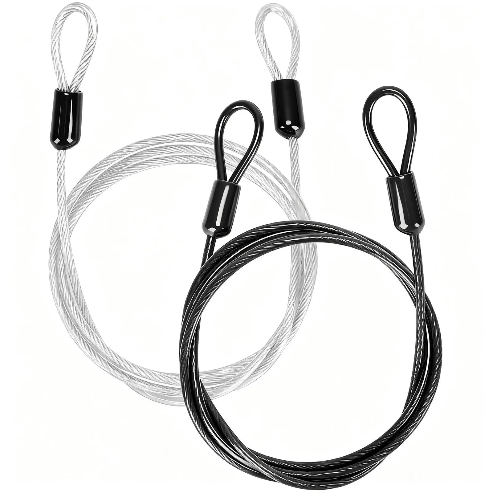 100 pieces of 2mm stainless steel cable ropes, coated with PVC colored surface, with loop ropes for hanging suspension ropes
100 pieces of 2mm stainless steel cable ropes, coated with PVC colored surface, with loop ropes for hanging suspension ropes
