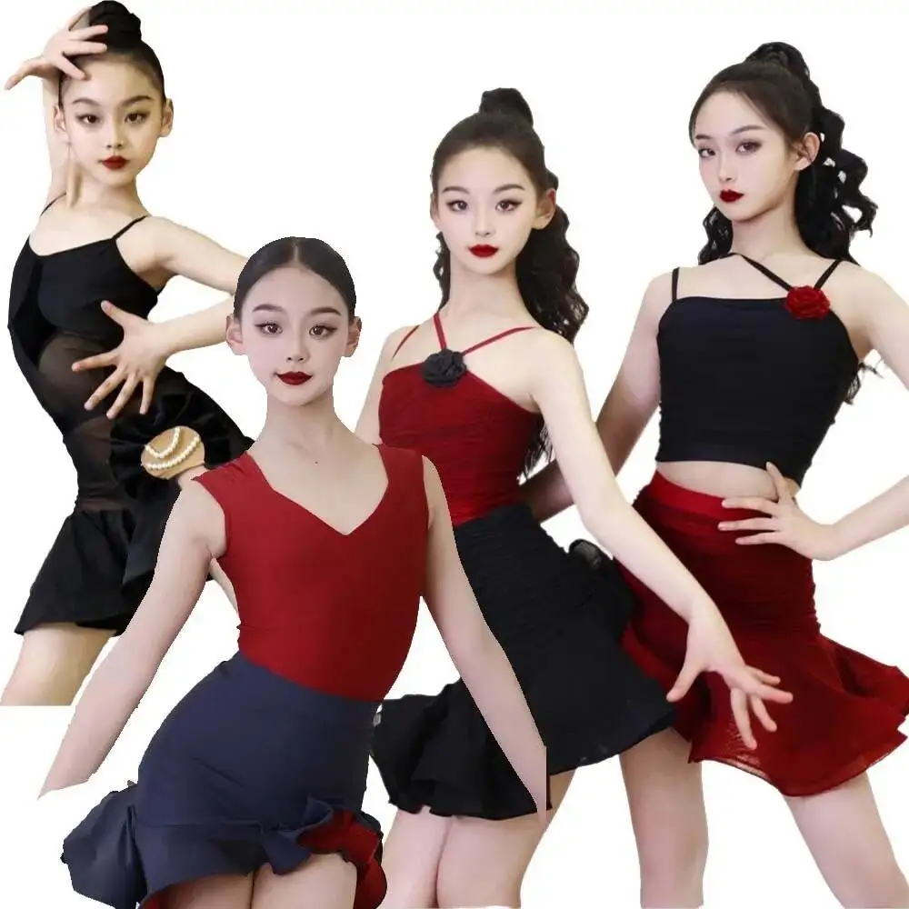 Red pearl ballroom latin dress girl american dance rumba cha cha samba tango costume competition practice wear kids Children
Red pearl ballroom latin dress girl american dance rumba cha cha samba tango costume competition practice wear kids Children