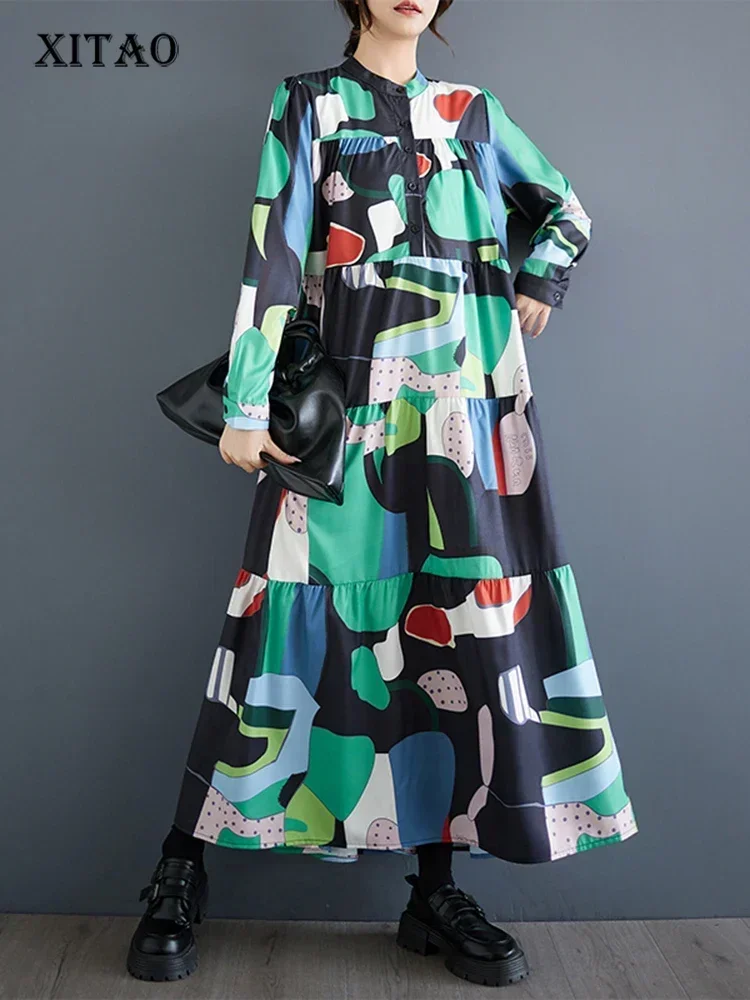 XITAO Свободные женские платья большого размера с принтом и длинным рукавом для похудения, модные простые платья средней длины, новинка осени 2024, GYX1024
XITAO Свободные женские платья большого размера с принтом и длинным рукавом для похудения, модные простые платья средней длины, новинка осени 2024, GYX1024