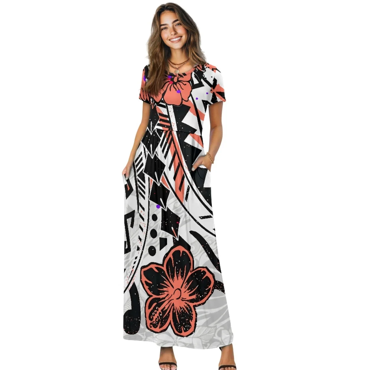 Super Offer Tahitian Tattoo Flower Dress Custom Elegant Short Sleeve Casual Pocket Women's Dress Printing On Demand
Super Offer Tahitian Tattoo Flower Dress Custom Elegant Short Sleeve Casual Pocket Women's Dress Printing On Demand