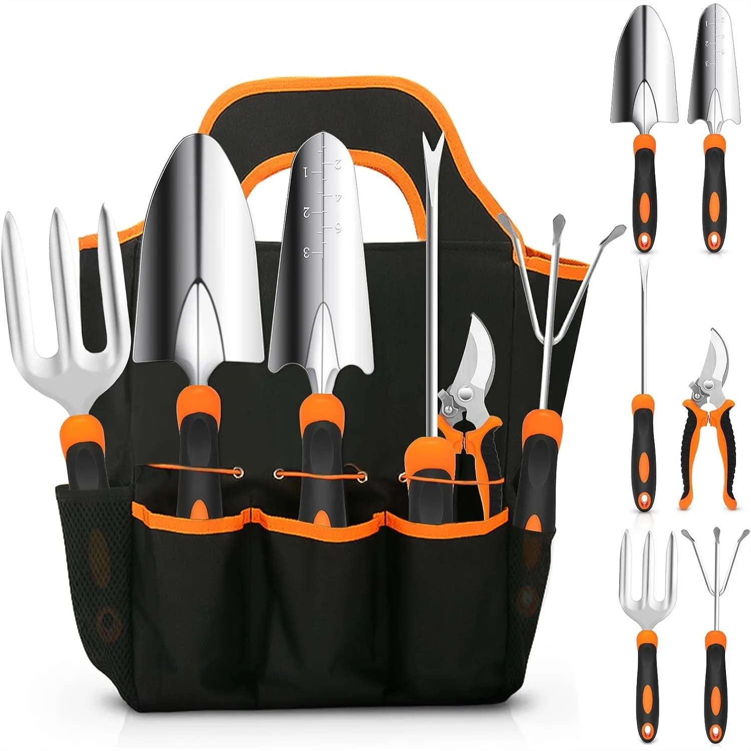 Stainless Steel Gardening Tool Set with Non-Slip Rubber Grip, 7-Piece Hand Tools with Storage Tote Bag for Women
Stainless Steel Gardening Tool Set with Non-Slip Rubber Grip, 7-Piece Hand Tools with Storage Tote Bag for Women