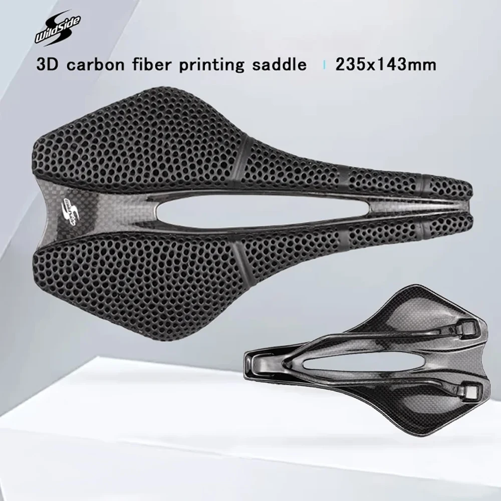 Wildside 3D Printed Saddle Super Light Bicycle Saddle Road MTB Racing 3D Carbon Saddle 235*143mm Bike Seat Cushion Cycling Parts
Wildside 3D Printed Saddle Super Light Bicycle Saddle Road MTB Racing 3D Carbon Saddle 235*143mm Bike Seat Cushion Cycling Parts