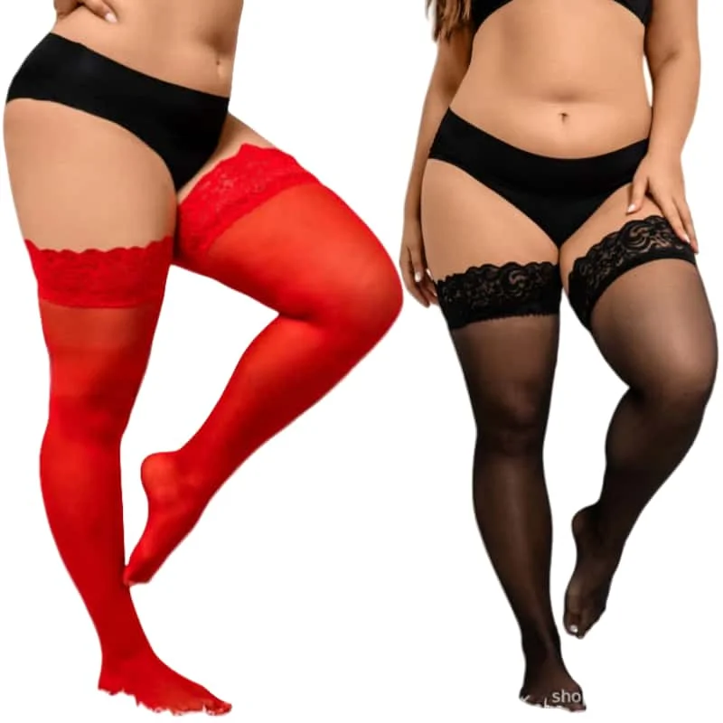 Plus Size Woman Thigh High Stockings Sexy Lace Socks for Women JK Girls Christmas Red Black Stocking Fashion Street Club Wear XL
Plus Size Woman Thigh High Stockings Sexy Lace Socks for Women JK Girls Christmas Red Black Stocking Fashion Street Club Wear XL