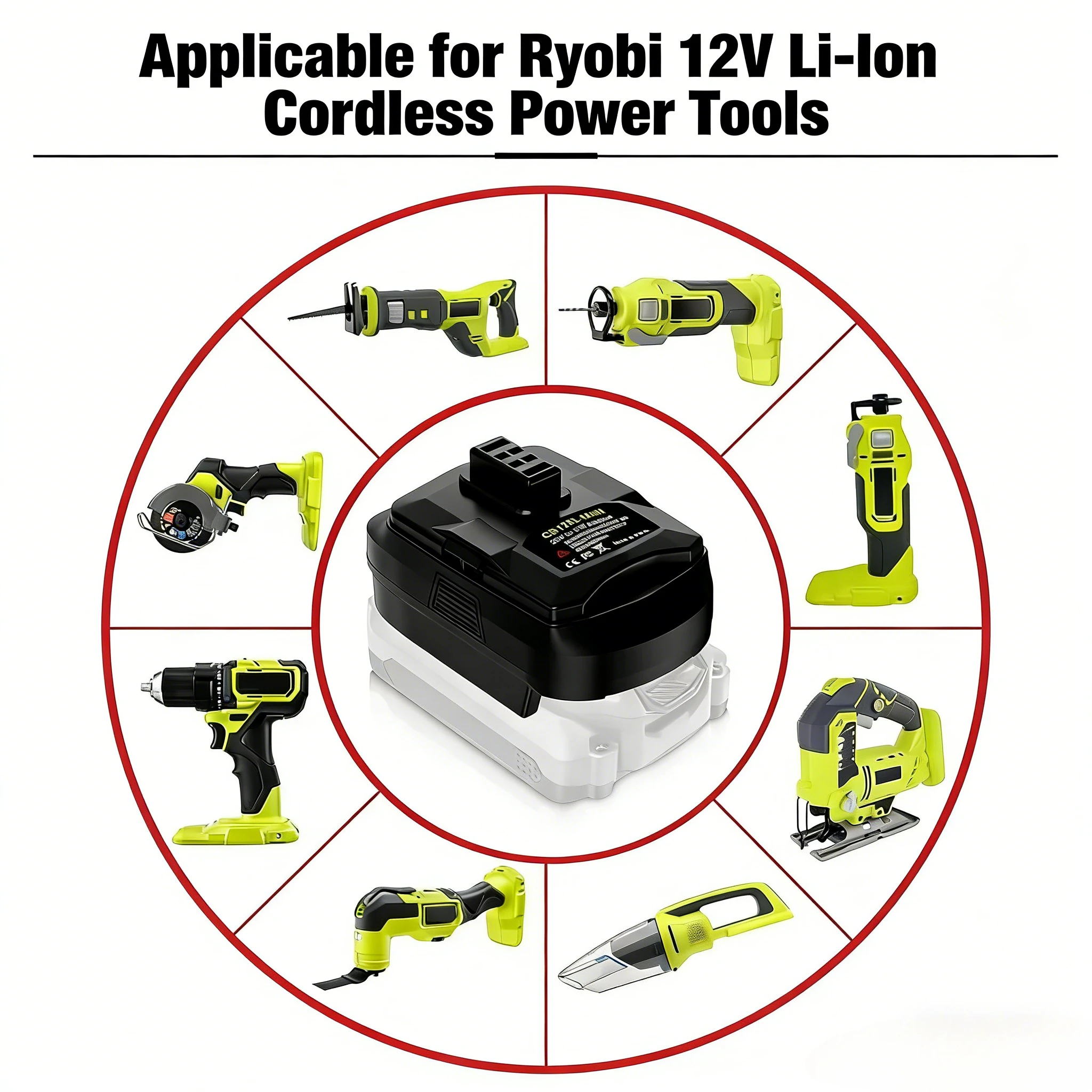 Battery Adapter for Craftsman 20V V20 Li-ion Battery Converter to for Ryobi 12V Cordless Power tool Drill CB120L-MAN
Battery Adapter for Craftsman 20V V20 Li-ion Battery Converter to for Ryobi 12V Cordless Power tool Drill CB120L-MAN