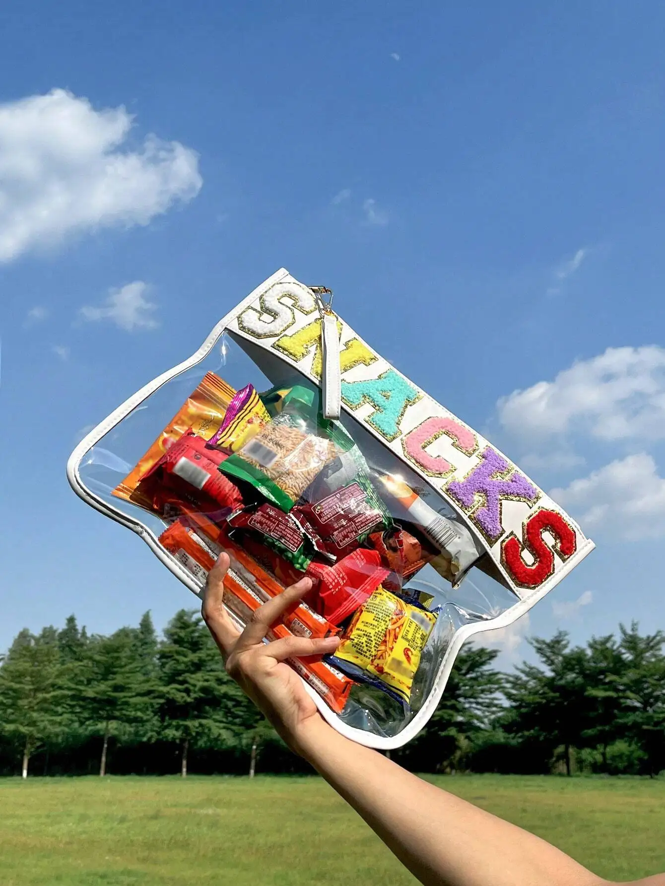 Xuniuli Letter Patched PVC Bag, Fashionable Snack Bag, Zippered Transparent Travel Cosmetic Makeup Organizer - Back To School
Xuniuli Letter Patched PVC Bag, Fashionable Snack Bag, Zippered Transparent Travel Cosmetic Makeup Organizer - Back To School
