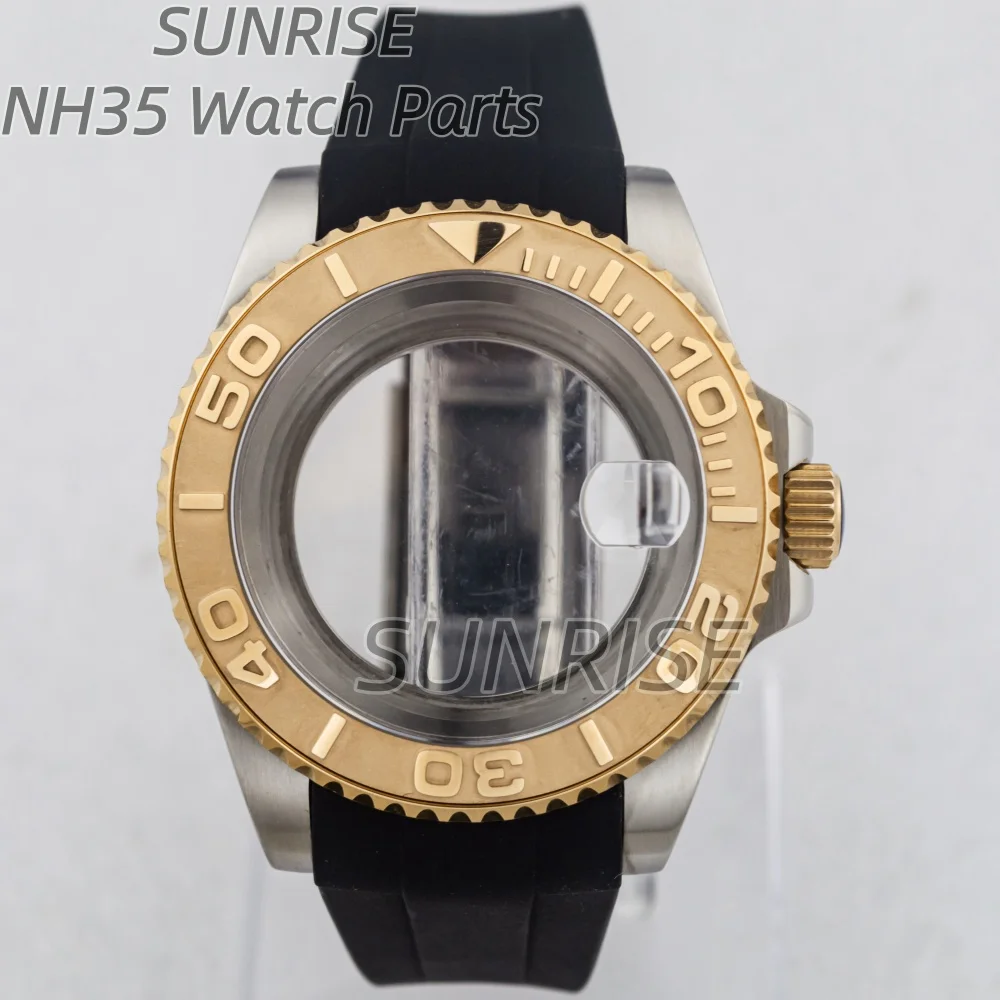 Gold 40mm Dive Watch Case Sapphire For Yacht-Master GMT SUB Seiko NH34 NH35 NH36 Movement Rubber Strap Men Watch Case MOD Parts
Gold 40mm Dive Watch Case Sapphire For Yacht-Master GMT SUB Seiko NH34 NH35 NH36 Movement Rubber Strap Men Watch Case MOD Parts