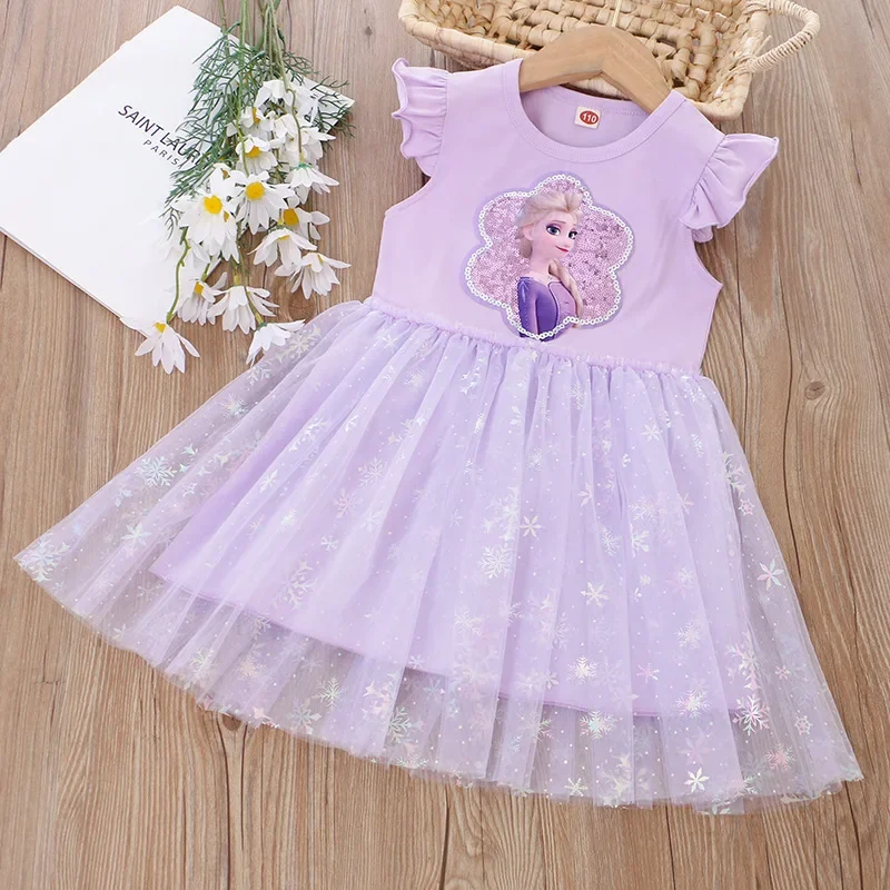 Disney new Flying Sleeve Sequin Princess Dress children Skirt Cartoon Mesh T-Shirt Skirt Frozen Elsa Summer Girl Short Sleeve
Disney new Flying Sleeve Sequin Princess Dress children Skirt Cartoon Mesh T-Shirt Skirt Frozen Elsa Summer Girl Short Sleeve