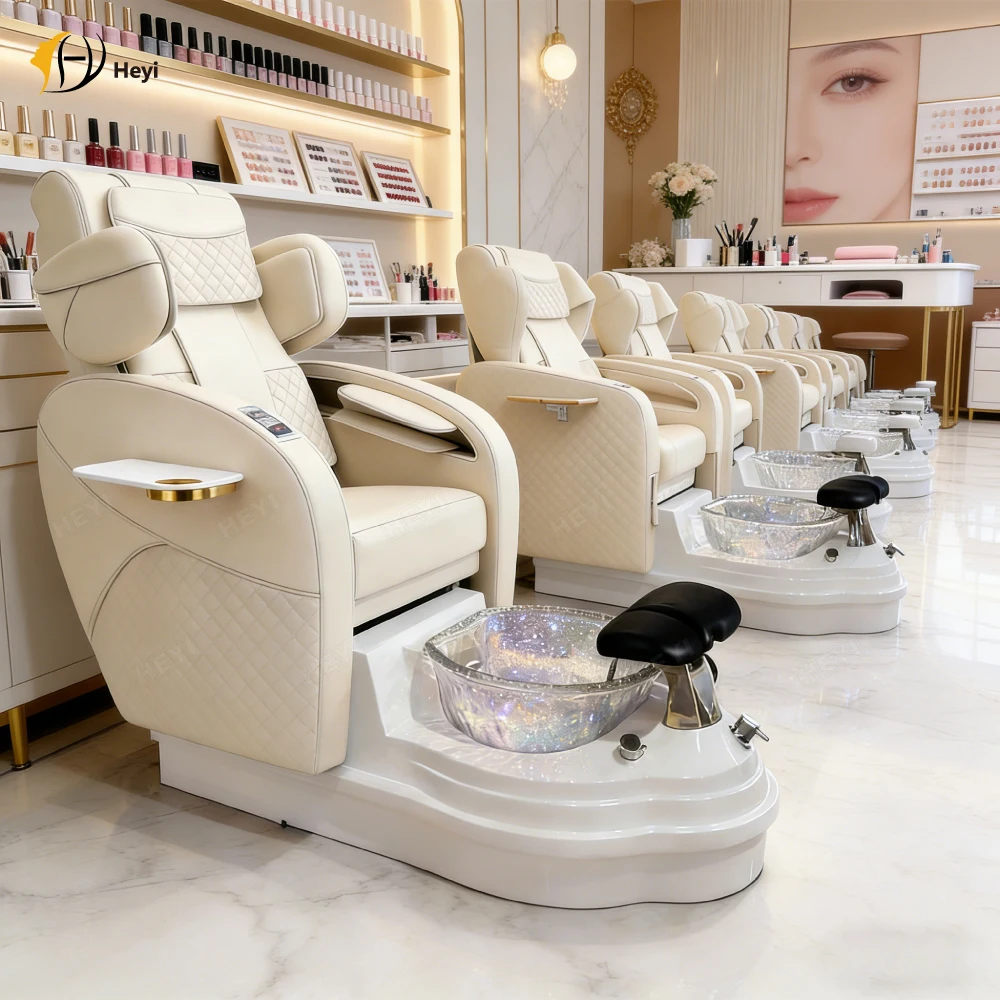 Luxury Nail Salon Human Touch High Back Spa Foot Chair With Drainage Pump And Colorful Lights Spa Massage Pedicure Chairs
Luxury Nail Salon Human Touch High Back Spa Foot Chair With Drainage Pump And Colorful Lights Spa Massage Pedicure Chairs