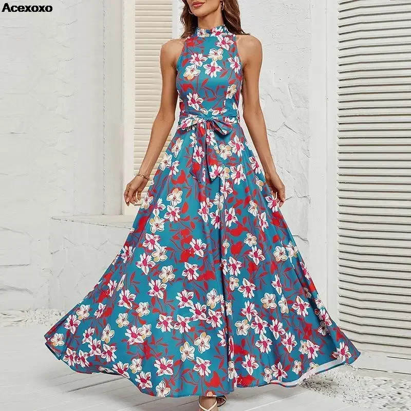 2023 summer new women's fashion casual print hanging collar waist sleeveless small floral dress
2023 summer new women's fashion casual print hanging collar waist sleeveless small floral dress