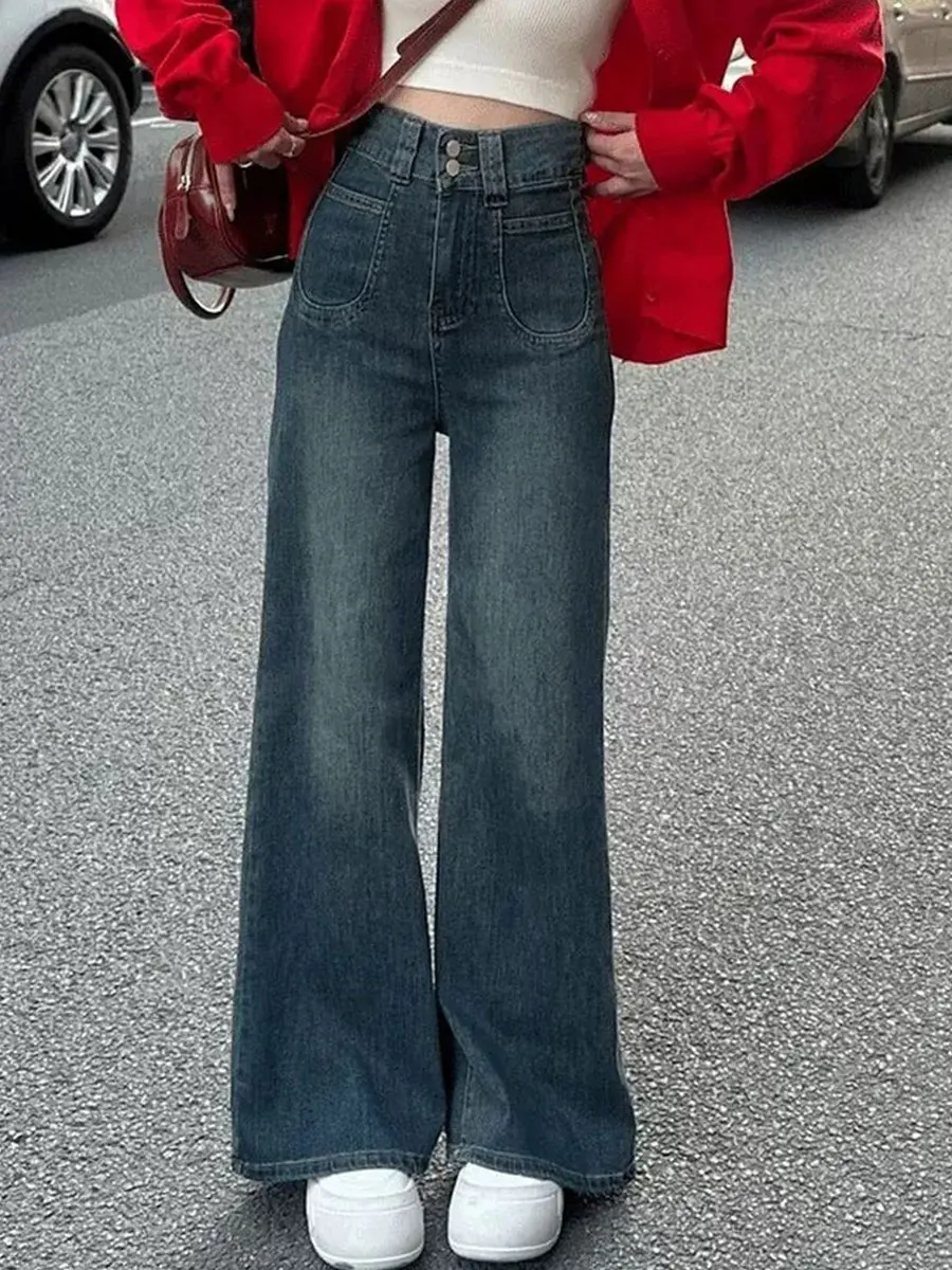 Джинсы прямого кроя больших размеров для женщин, с высокой талией, свободные, повседневные, из эластичного хлопкового денима, буткат, весна-осень
Джинсы прямого кроя больших размеров для женщин, с высокой талией, свободные, повседневные, из эластичного хлопкового денима, буткат, весна-осень