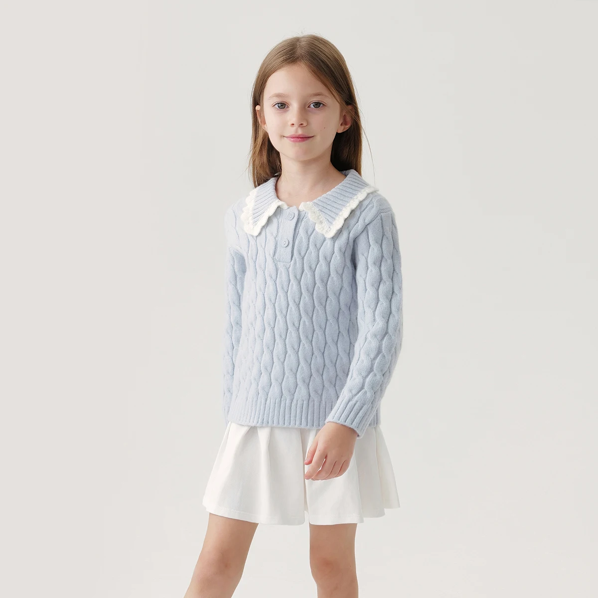 MARC&JANIE Girls Arctic Velvet Lace Neck Knit Sweater for Autumn & Winter 231955
MARC&JANIE Girls Arctic Velvet Lace Neck Knit Sweater for Autumn & Winter 231955