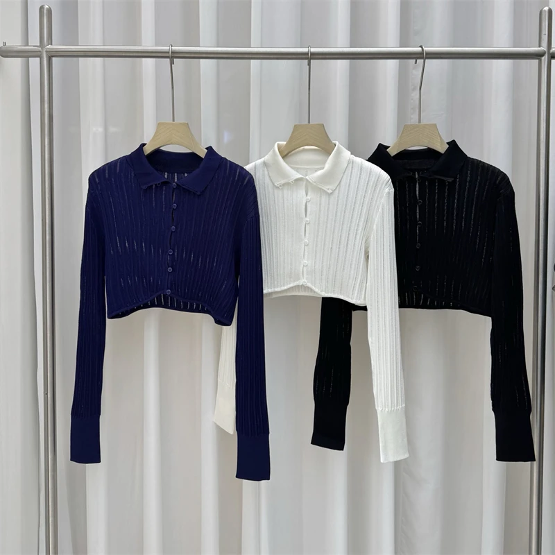 2026 Summer New Women's Single-Breasted Stand Collar Striped Long-Sleeve Knit Cardigan High-Quality Fashionable Casual Short Top
2026 Summer New Women's Single-Breasted Stand Collar Striped Long-Sleeve Knit Cardigan High-Quality Fashionable Casual Short Top