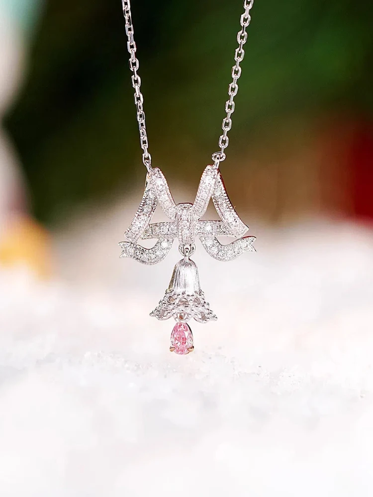 S925 Sterling Silver Women's Necklace Three-dimensional Bow Bell Pendant Necklace French Jewelry Daily Wear Holiday Party Gift
S925 Sterling Silver Women's Necklace Three-dimensional Bow Bell Pendant Necklace French Jewelry Daily Wear Holiday Party Gift