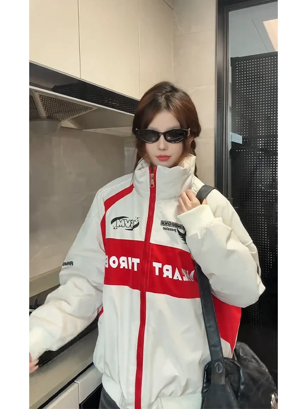 American Retro Vintage Color Blo Racing Jaet Thiened Cotton Jaet Motorcycle Sle Men's Faion Brand Collar Stand-up
American Retro Vintage Color Blo Racing Jaet Thiened Cotton Jaet Motorcycle Sle Men's Faion Brand Collar Stand-up