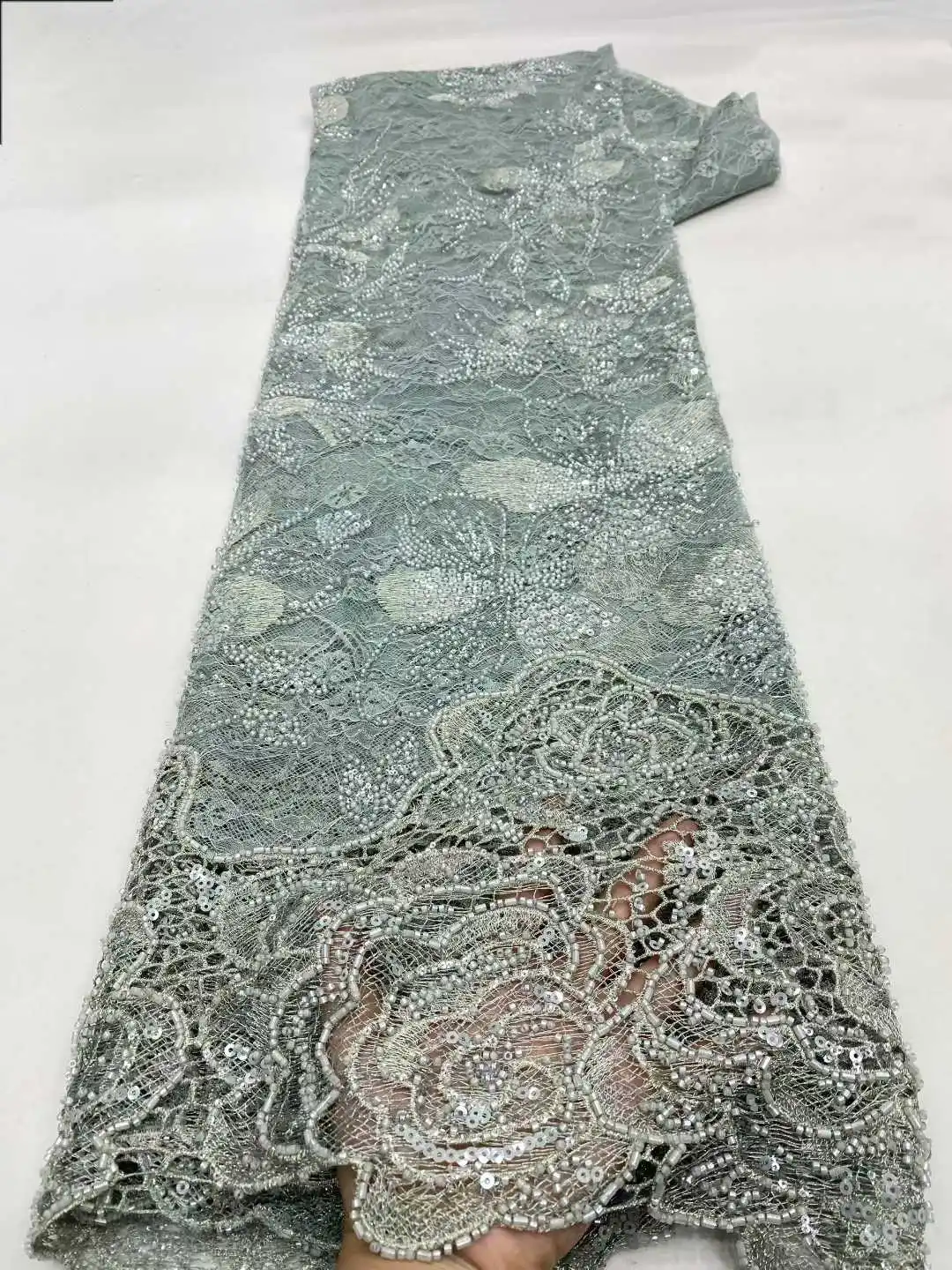 SJ Lace Beaded Luxurious African Net Mesh Lace Fabric 2026 Beads Embroidery Sequins French Lace Fabric For Nigerian Wedding
SJ Lace Beaded Luxurious African Net Mesh Lace Fabric 2026 Beads Embroidery Sequins French Lace Fabric For Nigerian Wedding