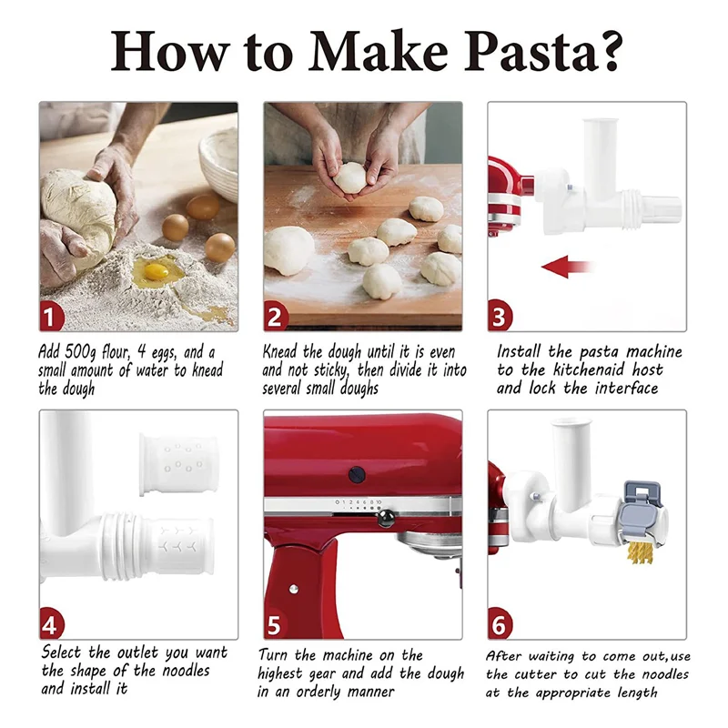 ABMI-Gourmet Pasta Attachment For Kitchenaid Mixer, Pasta Maker Attachment Set With 6 Different Shapes Pasta Press Outlet,
ABMI-Gourmet Pasta Attachment For Kitchenaid Mixer, Pasta Maker Attachment Set With 6 Different Shapes Pasta Press Outlet,