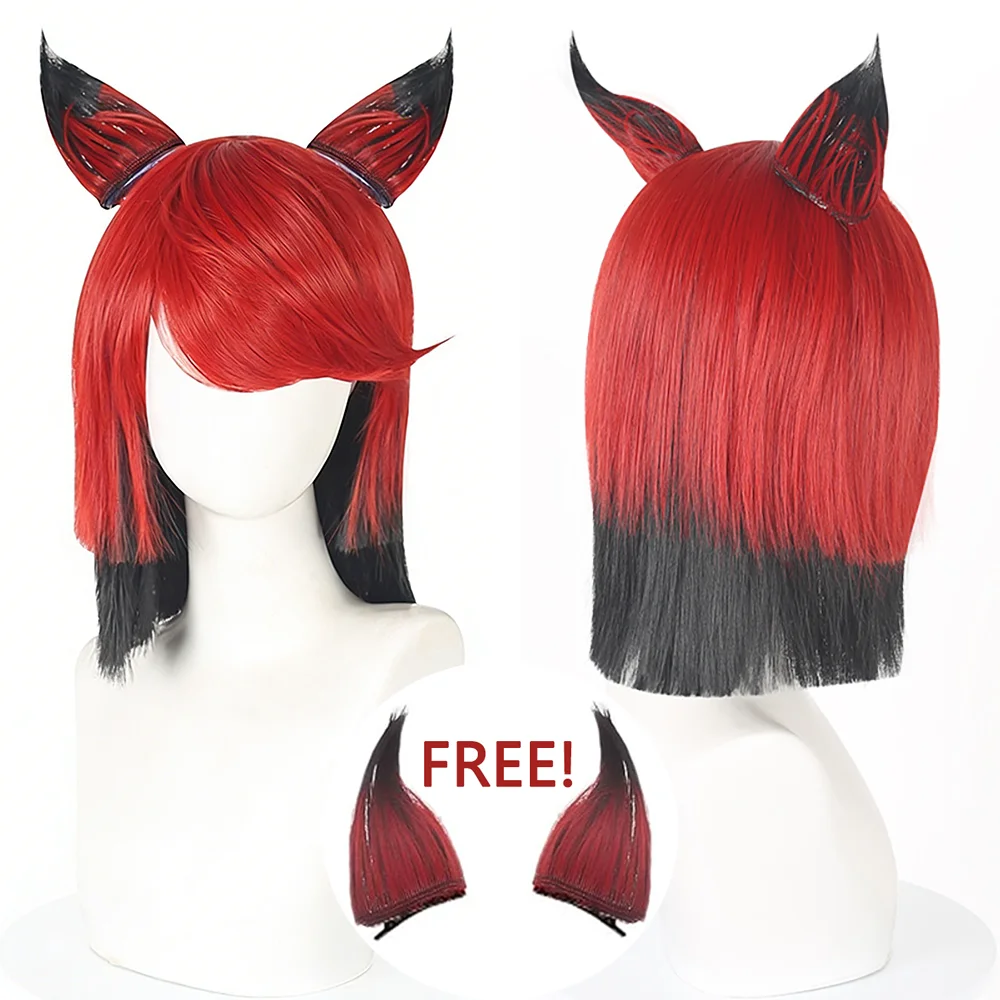 Alastor Cosplay Wig Red Black Gradient Short Hair With Detachable Fox Ears Headband Anime Role Play Full Wig For Men Women
Alastor Cosplay Wig Red Black Gradient Short Hair With Detachable Fox Ears Headband Anime Role Play Full Wig For Men Women
