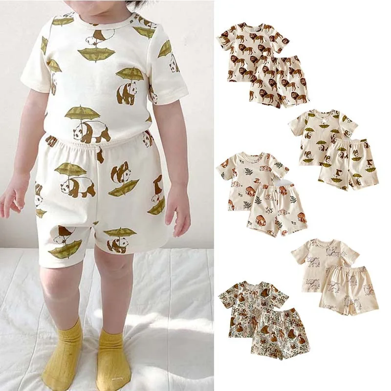 Children's Home Clothes 2024 Summer New Style Boys and Girls Nordic Style Pajamas Pure Cotton Short-sleeved Baby Pajamas Set
Children's Home Clothes 2024 Summer New Style Boys and Girls Nordic Style Pajamas Pure Cotton Short-sleeved Baby Pajamas Set